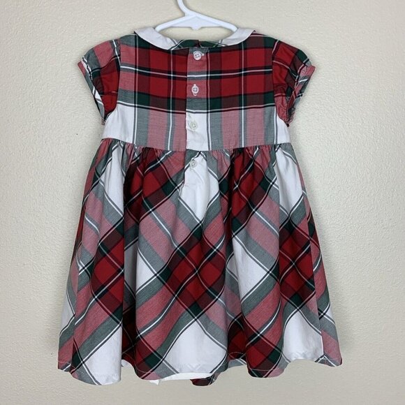 Carter's Short Sleeve Plaid Holiday Dress Tartan Red Christmas Girls 24 Months - Picture 3 of 11